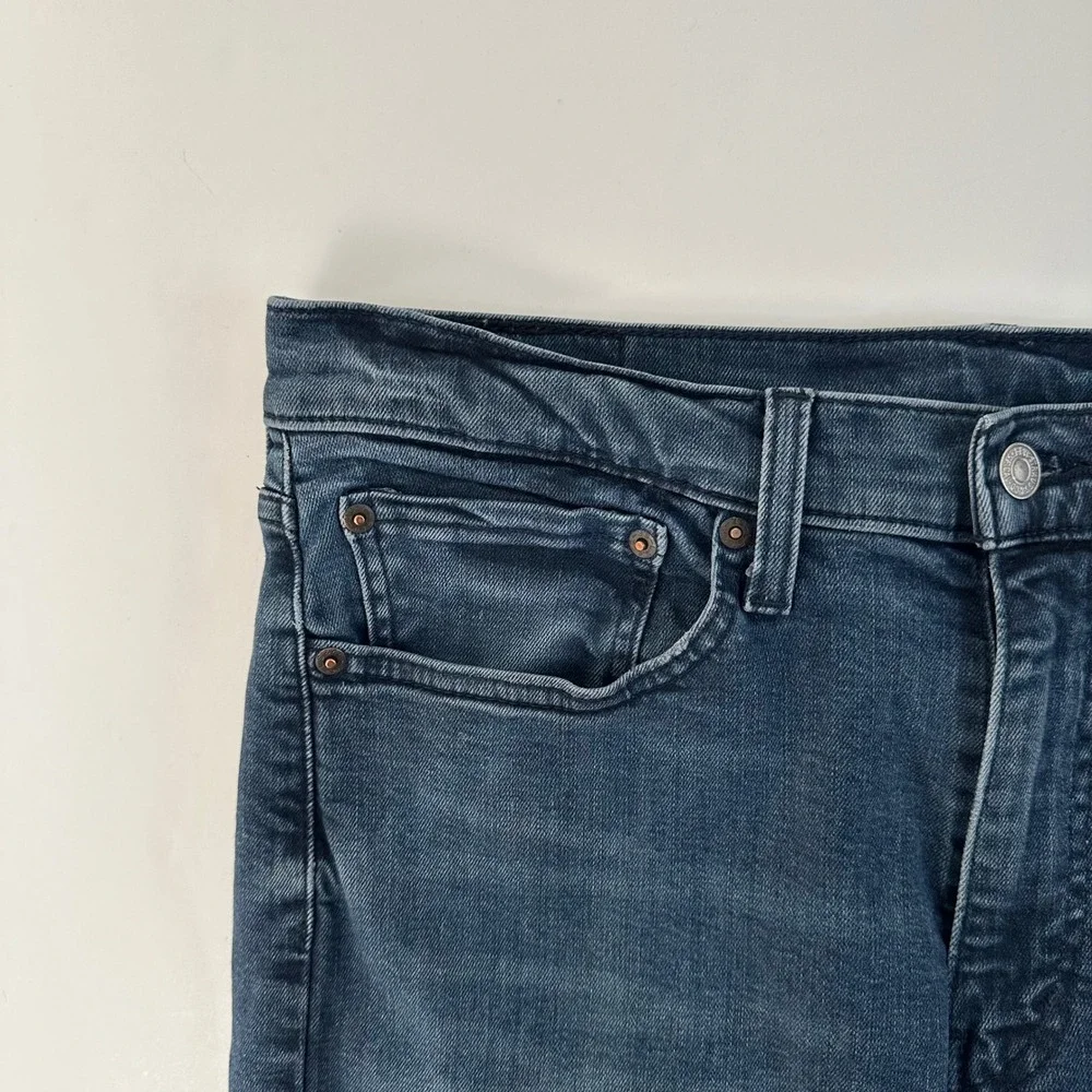 Levi's 514 Straight Fit Jeans Mens 34x32 Dark Wash Blue Denim Pants